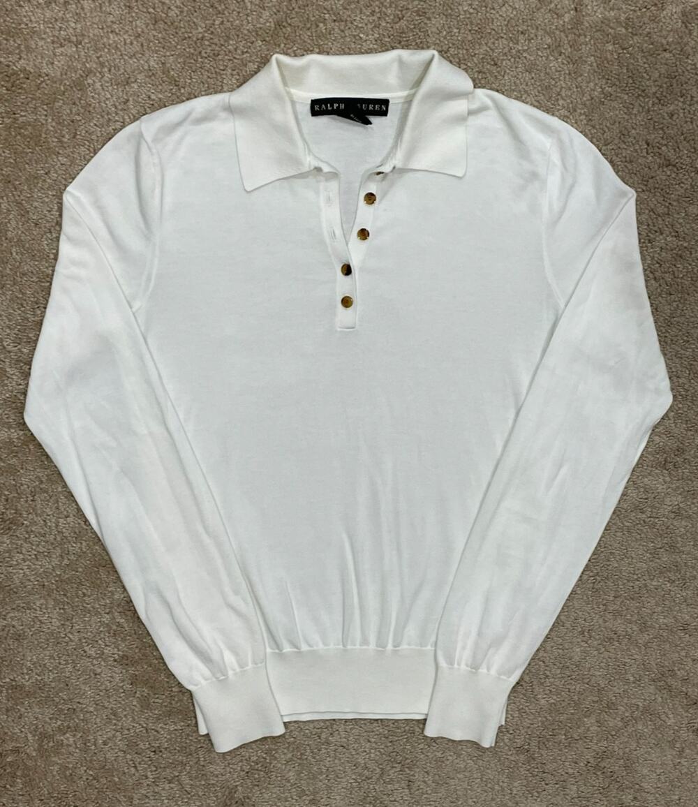 Ralph Lauren Black Label Size M Womens Polo Henley Collared Shirt 1/4 Button Top